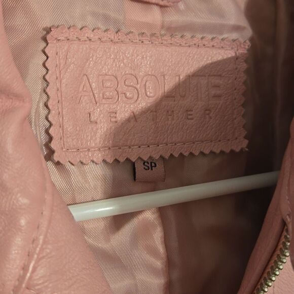 Absolute leather pink lambskin leather small petite womens jacket - Picture 3 of 6